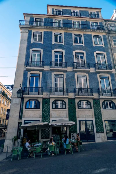Lisbon Portugal Hazi Ran 2022 Başkent Lizbon Şirin Restoranları Turistlerin — Stok fotoğraf