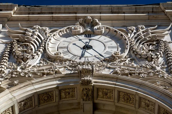 View Clock Detail Famous Historical Arc Street Augusta Popular Tourist — Stock Photo, Image