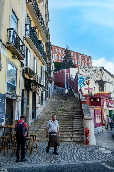 Lisboa Portugal Junho 2022 Arquitetura Escadas Para Cima Chamada Escadinhas — Fotografia de Stock