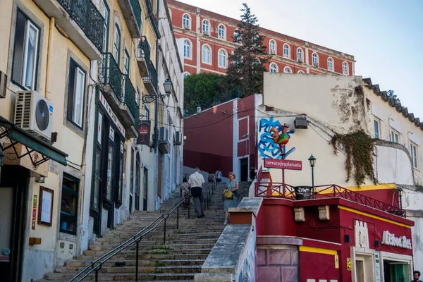 Lisboa Portugal Junho 2022 Arquitetura Escadas Para Cima Chamada Escadinhas — Fotografia de Stock