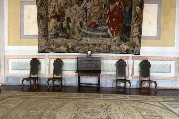 Mafra Portugal 29Th June 2022 아름답고 호화로운큰 포르투갈 궁전의 가구와 — 스톡 사진