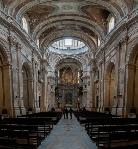 Mafra Portugal 2022年6月29日 葡萄牙马夫拉宫大教堂美丽的内部景观 — 图库照片