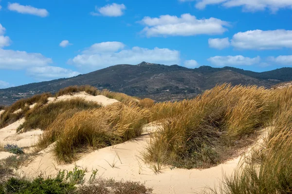 Piękny Widok Typowe Wydmy Plaży Guincho Położony Sintra Portugalia — Zdjęcie stockowe