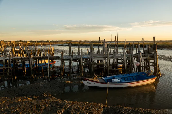 View Old Wooden Palaphitic Docks Located Carrasqueira Portugal — Stock Photo, Image
