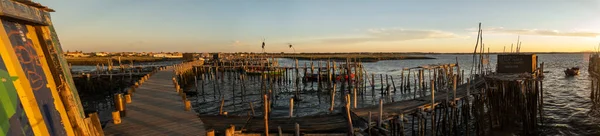 View Old Wooden Palaphitic Docks Located Carrasqueira Portugal — Stock Photo, Image