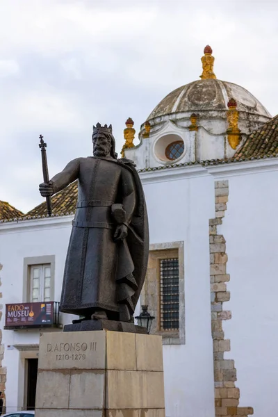 First King Afonso II of Portugal statue located in Faro city, Portugal.