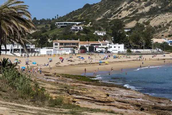 Vacker Utsikt Över Luz Stranden Lagos Regionen Algarve Portugal — Stockfoto