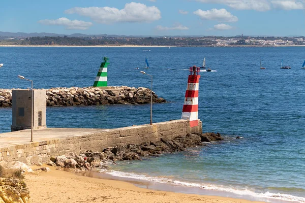 Rybářské Molo Blízkosti Města Lagos Algarve Portugalsko — Stock fotografie