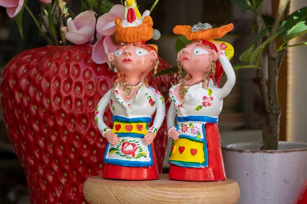 Lagos Portugal 16Th April 2023 Beautiful Ceramic Figurines Traditional Portuguese — Stock Photo, Image