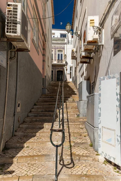 Vista Escadas Urbanas Longas Cidade Lagos Portugal — Fotografia de Stock