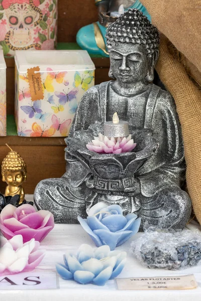 Vista Cerca Varias Velas Perfumadas Buddha — Foto de Stock