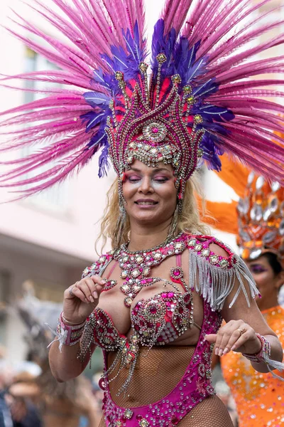 Loule Portugal Febrero 2023 Desfile Carnaval Colorido Carnaval Participantes Del —  Fotos de Stock