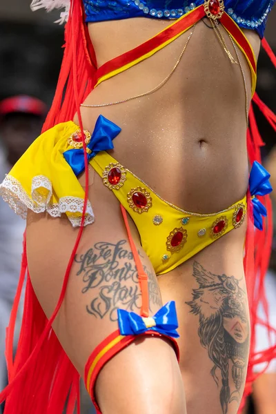 Colorido Carnaval Carnaval Desfile Participantes Del Festival Ciudad Loule Portugal —  Fotos de Stock