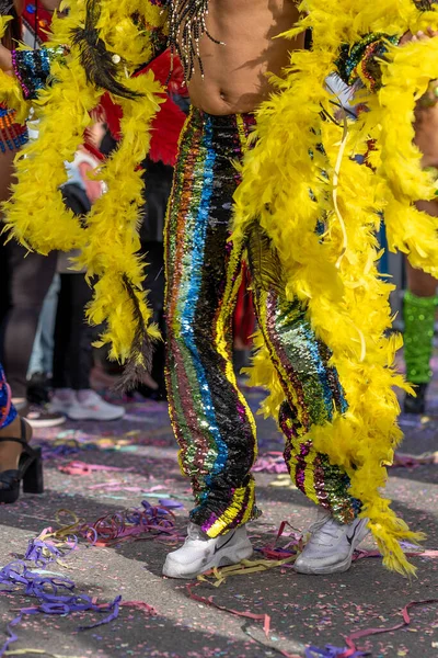 Barevný Karneval Karnevalový Účastníci Festivalu Loule City Portugalsko — Stock fotografie