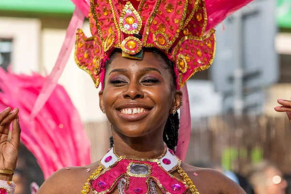 stock image LOULE, PORTUGAL - 23rd FEBRUARY 2023: Colorful Carnival (Carnaval) Parade festival participants on Loule city, Portugal.