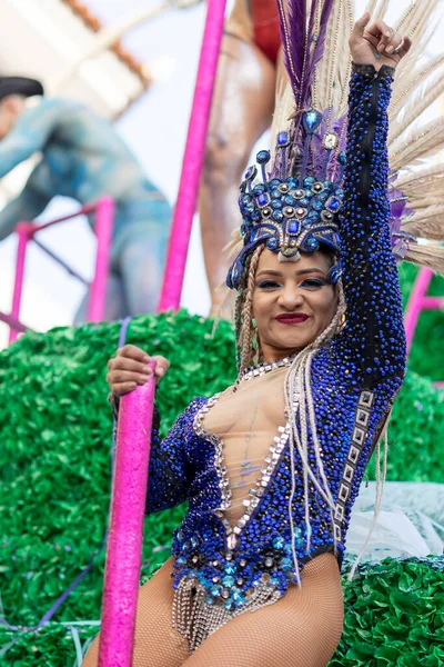 Loule Portugal Febrero 2023 Desfile Carnaval Colorido Carnaval Participantes Del —  Fotos de Stock
