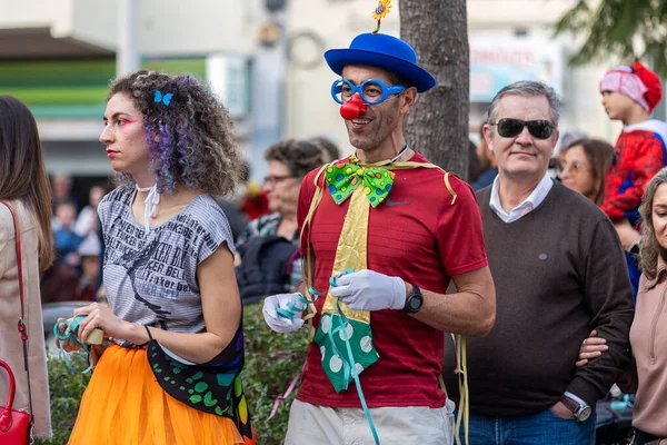Loule Portugal Февраля 2023 Года Участники Фестиваля Красочный Карнавал Карнавал — стоковое фото