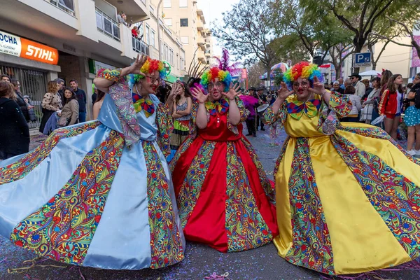 Loule Portugal Februar 2023 Bunte Karnevalsumzüge Loule Portugal — Stockfoto