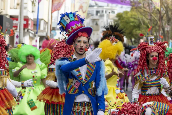 Loule Portugal Fevereiro 2023 Parada Carnaval Carnaval Participantes Festival Cidade — Fotografia de Stock