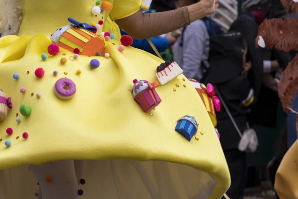 Kleurrijke Carnaval Carnaval Parade Festival Deelnemers Aan Loule Stad Portugal — Stockfoto
