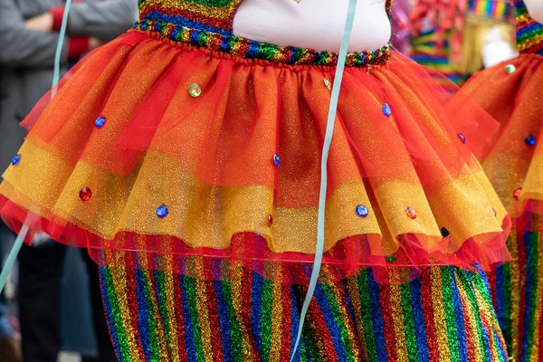 Barevný Karneval Karnevalový Účastníci Festivalu Loule City Portugalsko — Stock fotografie