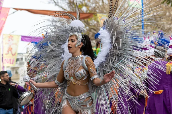 Люль Португалия Февраля 2023 Года Красочный Карнавал Carnaval Участников Фестиваля — стоковое фото