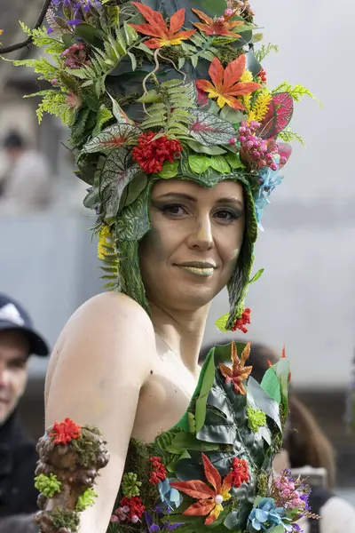 Loule Portugal Février 2023 Carnaval Coloré Carnaval Participants Festival Parade — Photo