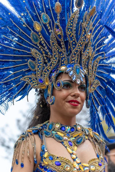 Loule Portugal Février 2023 Carnaval Coloré Carnaval Participants Festival Parade — Photo