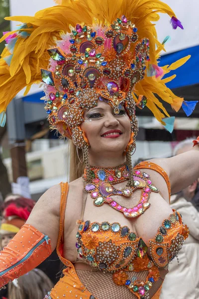 Loule Portugal September 2023 Färgglada Karneval Karneval Paradfestivaldeltagare Loule Stad — Stockfoto