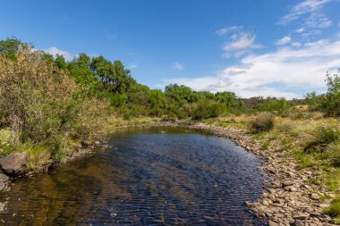 Portekiz 'in Algarve bölgesinde güzel bir tatlı su akıntısı manzarası.
