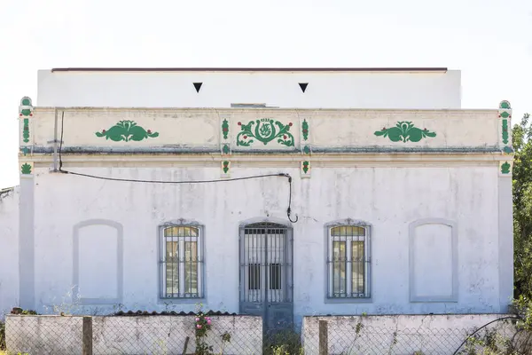 Maison Typiquement Portugaise Algarve Avec Une Illustration Détaillée Platbands — Photo