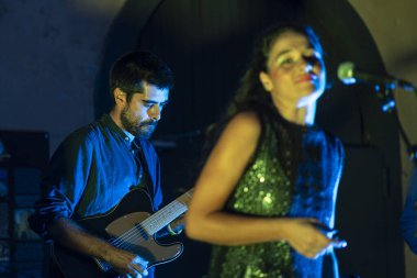 FARO, PORTUGAL: 7 Eylül 2023 - Müzik grubu, Quarteto de Jazz ARCM başarısı. Ana Cherry, Portekiz 'in Faro şehrinde düzenlenen F Festivali' nde sahne alıyor..