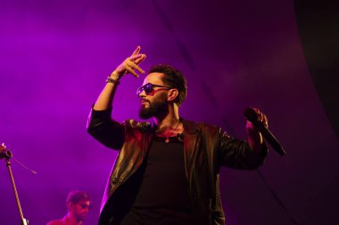 FARO, PORTUGAL: 8 Eylül 2023 - Müzik grubu David Bruno, Portekiz 'in Faro kentinde düzenlenen büyük bir festival olan F festivalinde sahne aldı..