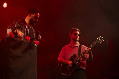 FARO, PORTUGAL: 8 Eylül 2023 - Müzik grubu David Bruno, Portekiz 'in Faro kentinde düzenlenen büyük bir festival olan F festivalinde sahne aldı..