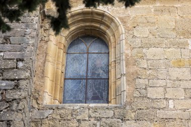 İspanya, Ronda 'da bulunan Santa Maria Belediye Başkanı Iglesia de Santa Maria' dan mimari detayları.