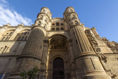 Malaga, İspanya - 21 Ekim 2023: Santa Iglesia Katedral Bazilikası veya Malaga Katedrali, İspanya.