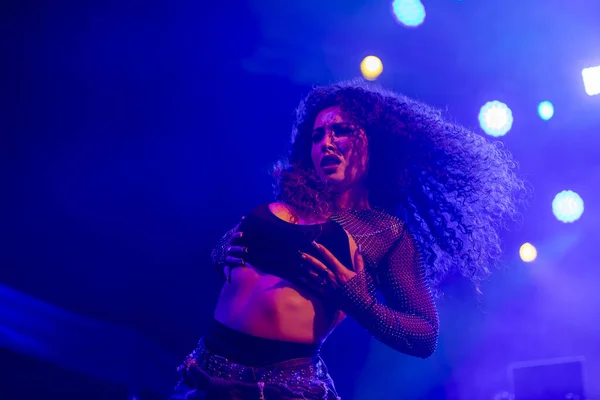 stock image FARO, PORTUGAL: 7th SEPTEMBER, 2023 - Music band, Supa Squad, performs on Festival F, a big festival on the city of Faro, Portugal.