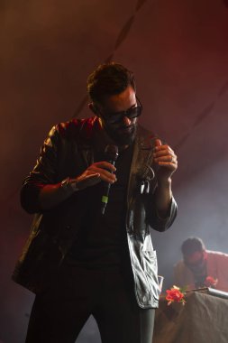 FARO, PORTUGAL: 8 Eylül 2023 - Müzik grubu David Bruno, Portekiz 'in Faro kentinde düzenlenen büyük bir festival olan F festivalinde sahne aldı..