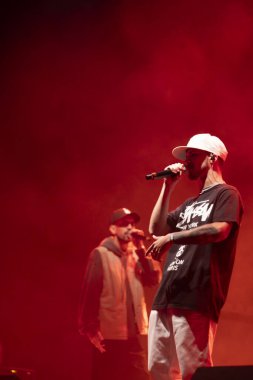 FARO, PORTUGAL: 9 Eylül 2023 - Gama müzik grubu, Portekiz 'in Faro kentinde düzenlenen büyük bir festival olan F festivalinde sahne aldı..