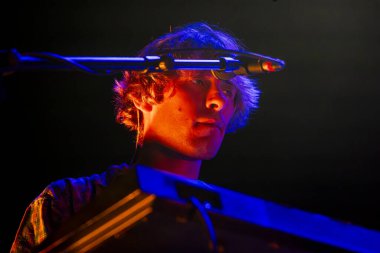 FARO, PORTUGAL: 9 Eylül 2023 - Müzik grubu Ganso, Portekiz 'in Faro kentinde düzenlenen büyük bir festival olan F festivalinde sahne aldı..