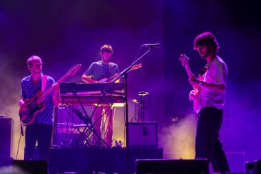 FARO, PORTUGAL: 9 Eylül 2023 - Müzik grubu Ganso, Portekiz 'in Faro kentinde düzenlenen büyük bir festival olan F festivalinde sahne aldı..