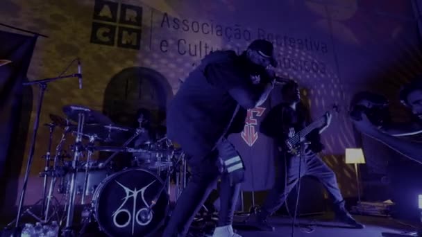 Faro Portugal September 2023 Musikband Pull Trigger Uppträder Festival Stor — Stockvideo