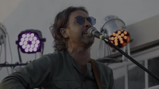 Фаро Портгалия Сентября 2023 Музыкальная Группа Marc Noah Выступает Festival — стоковое видео