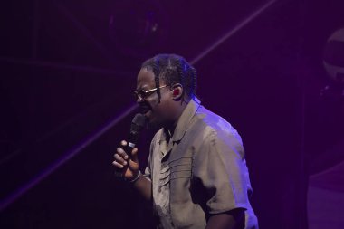 FARO, PORTUGAL: 5 Eylül 2024 - Portekiz 'in Faro kentinde düzenlenen büyük bir festival olan F Festivali' nde müzik sanatçısı İvandro sahne aldı.