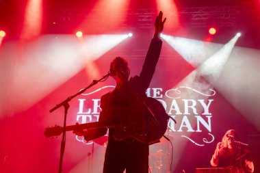 FARO, PORTUGAL: 5th SEPTEMBER, 2024 - Music artist, The Legendary Tigerman artist performs on Festival F, a big festival on the city of Faro, Portugal. clipart