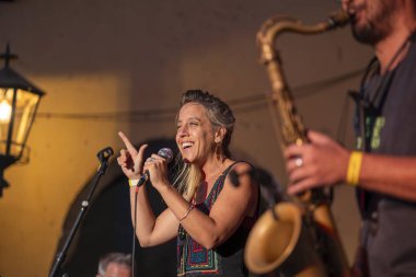 FARO, PORTUGAL: 6 EPTEMBER, 2024 - Müzik sanatçısı Luis Domingos Miguel Quinteto, Portekiz 'in Faro kentinde düzenlenen büyük bir festival olan F festivalinde sahne aldı..