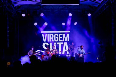 FARO, PORTUGAL: 7th SEPTEMBER, 2024 - Music artist, Virgem Suta, performs on Festival F, a big festival on the city of Faro, Portugal. clipart