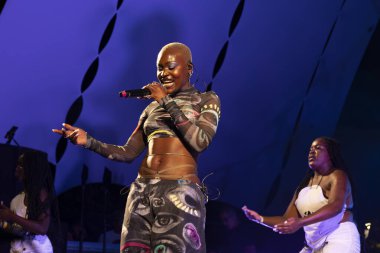 FARO, PORTUGAL: 7 Eylül 2024 - Müzik sanatçısı Pongo, Portekiz 'in Faro kentinde düzenlenen büyük bir festival olan F festivalinde sahne aldı..