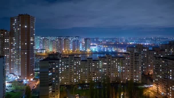 Black Out Stad Kiev Oekraïne Hoge Kwaliteit Beeldmateriaal Timelapse — Stockvideo