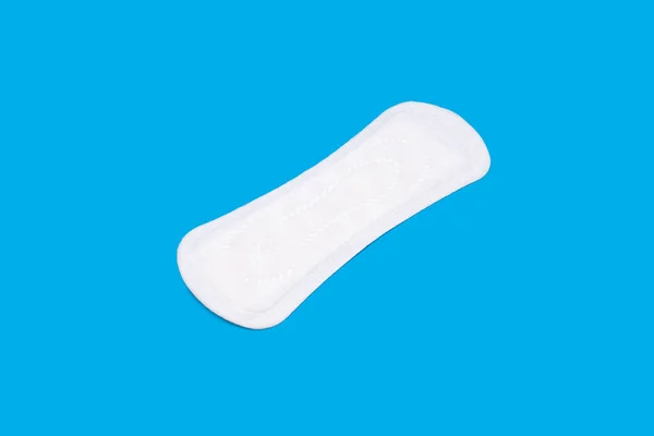 Almofada Menstrual Higiene Feminina Para Ciclo Menstrual Fundo Azul Produto — Fotografia de Stock